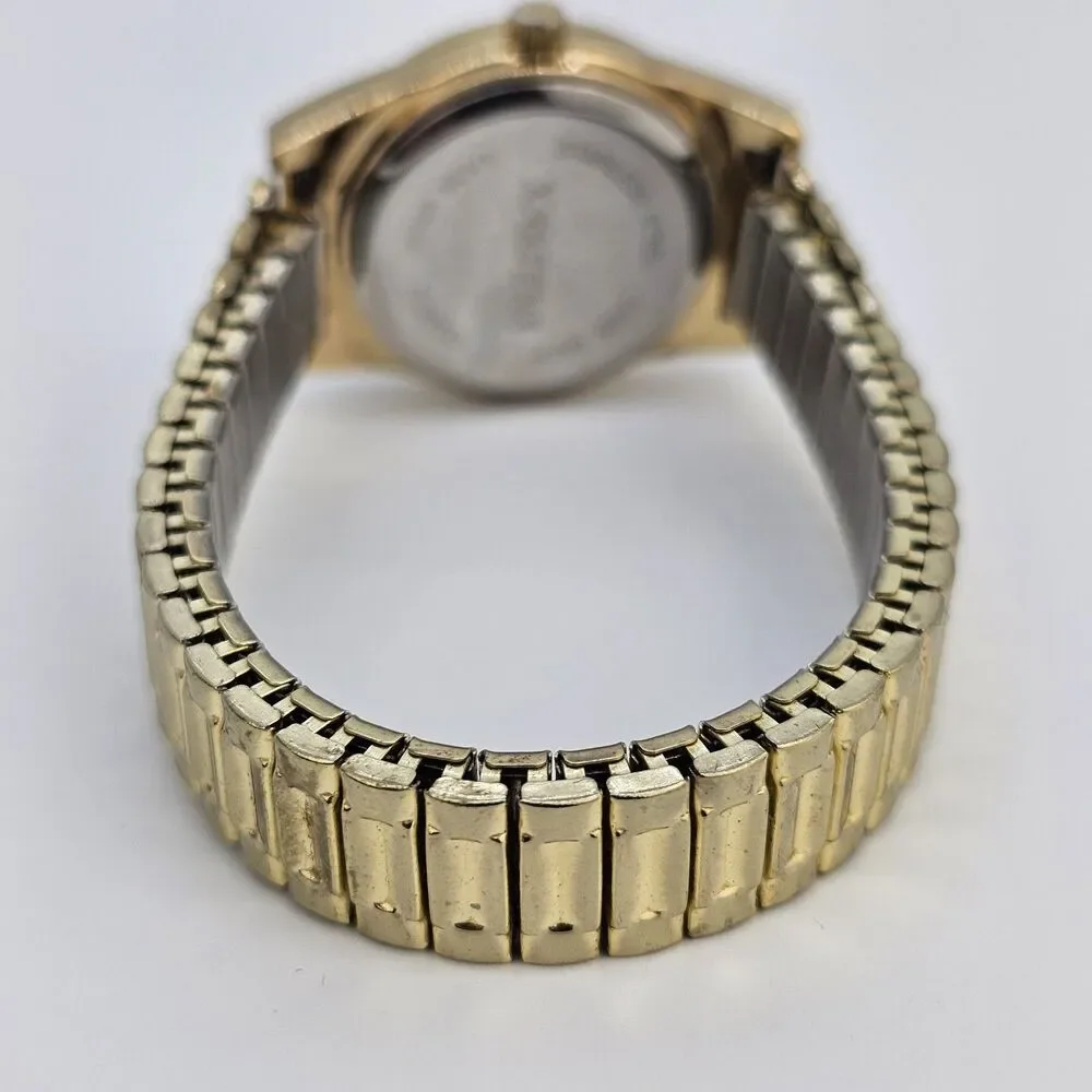 28MM Women's Watch White‎ Dial Gold Case Expandable Band 6